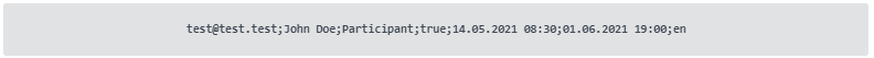 Screenshot of a data entry for a CSV file
