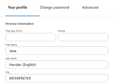 The alfaview profile of an interpreter.