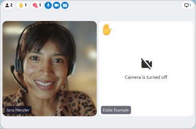 Screen content can also be shared in the mini window. The screen icon appears in the upper right corner of the mini window.