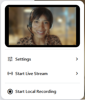 Recording can be started directly in the host tools of the alfaview room. Settings can also be configured here.
