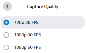 The recording quality can also be adjusted. You can choose between three different qualities.