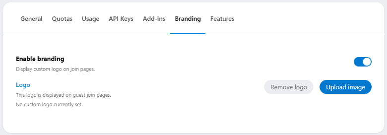 You can add your own branding to your guest links via the “Company” tab in the administration interface.